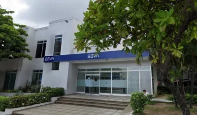 Sucursal BBVA asaltada hoy en Barranquilla. 