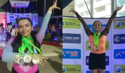 Isabella Mercado Sánchez y Jovanna Martínez Beleño, campeonas en Nivel 1 y Nivel 4. 