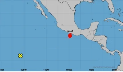 Lugar donde se encuentra el huracán Otis en el Océano Pacífico Mexicano. 