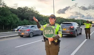 Operativos de la Policía en la Vía al Mar. 