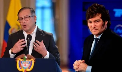 El presidente de Colombia, Gustavo Petro, y el nuevo mandatario de Argentina, Javier Milei