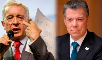 Expresidentes Álvaro Uribe y Juan Manuel Santos.