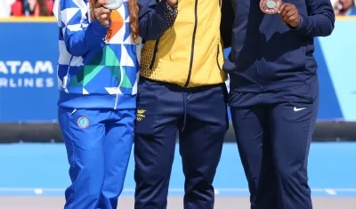 Geiny Pájaro en lo más alto del podio de los Juegos Panamericanos.