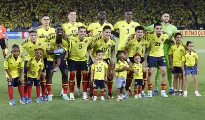 Formación inicialista de la Selección Colombia contra Brasil. 