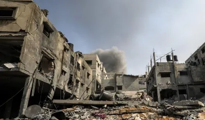 Franja de Gaza destruida por los bombardeos israelí. 