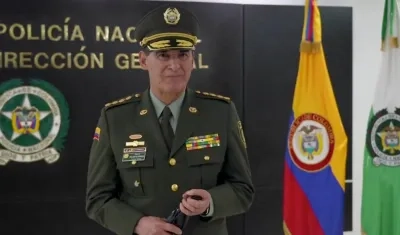 El General William Salamanca, Director de la Policía Nacional. 