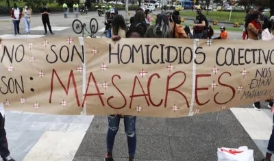 Foto referencia de marcha contra masacres