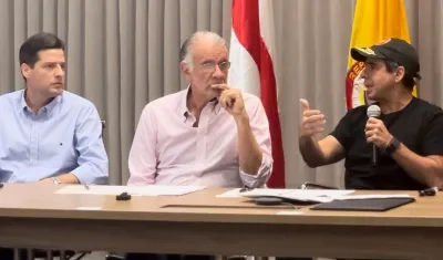 El senador Mauricio Gómez, el gobernador Eduardo Verano y el alcalde Alex Char