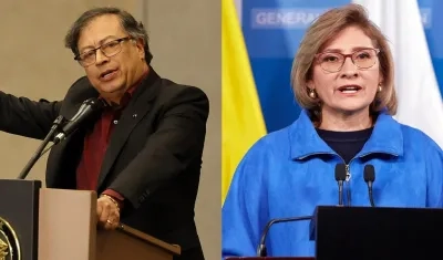 Presidente Gustavo Petro y fiscal (E) Martha Mancera.