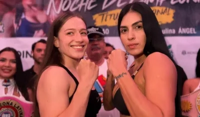 Paulina Ángel y Mónica Henao, protagonistas de la pelea estelar de la velada organizada por Probox del Caribe. 
