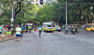 La ciclovía de Medellín minutos después del accidente