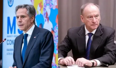 El secretario de Estado de EE.UU., Antony Blinken, y el secretario del Consejo de Seguridad de Rusia, Nikolái Pátrushev.