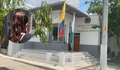 Mamá de la auxiliar en Medicina Legal (círculo) y la estación de Palmar de Varela, donde habrían ocurrido los hechos. 