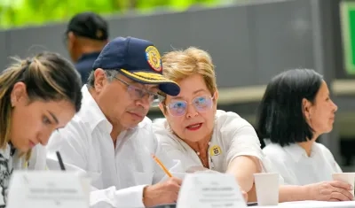 El Presidente Petro este jueves en Medellín con la ministra de Trabajo, Gloria Inés Ramírez