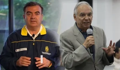 Olmedo López y el Ministro de Hacienda, Ricardo Bonilla.