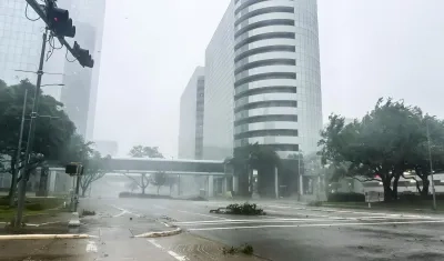 Paso del huracán en Houston.