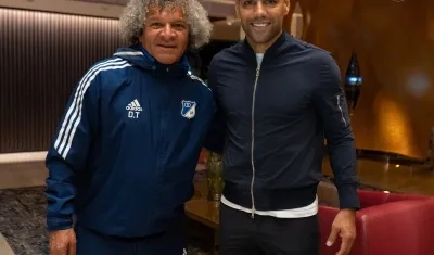 El técnico Alberto Gamero y el delantero Radamel Falcao García.
