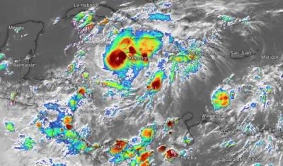 Imagen satelital del huracán Beryl. 