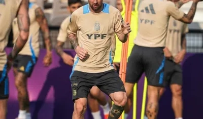 Messi en entrenamiento.