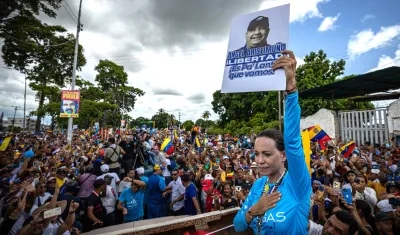 María Corina Machado, líder opositora de Venezuela.