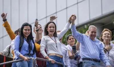 María Corina Machado y Edmundo González en una manifestación en Caracas.