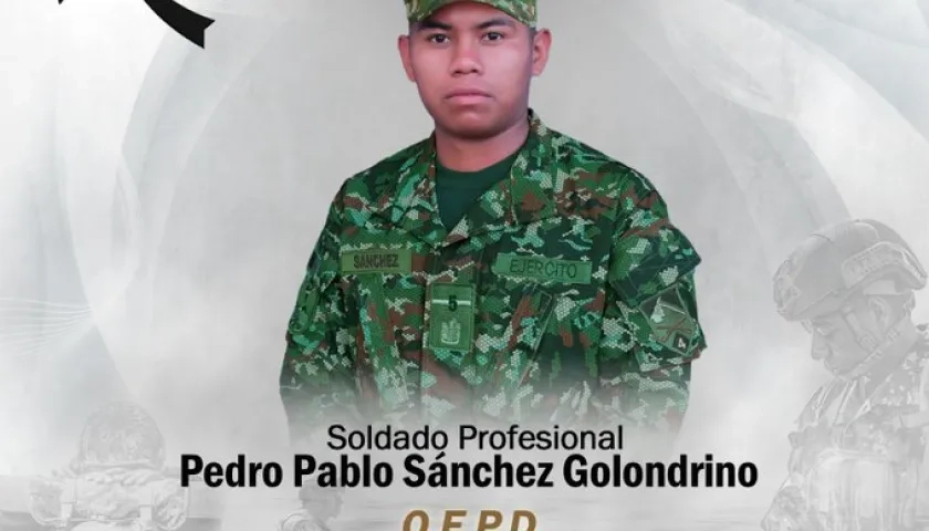El soldado asesinado en el Cauca. 