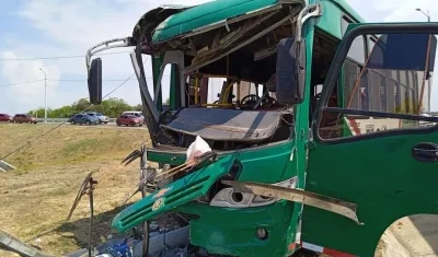 Bus accidentado de la empresa Sobusa.